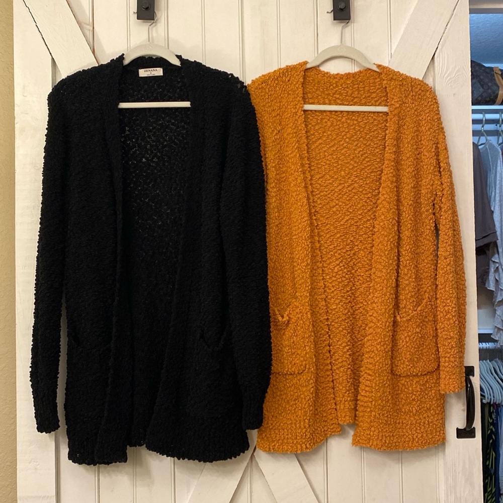 Popcorn cardigans 🧡🖤